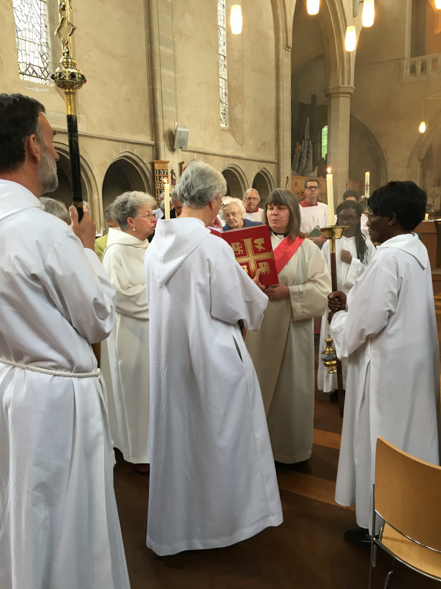 Deacon reads the Gospel aloud