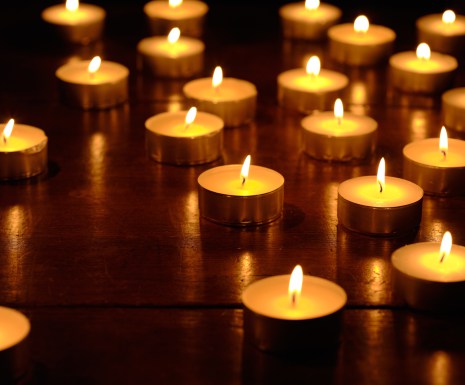 Array of votive candles
